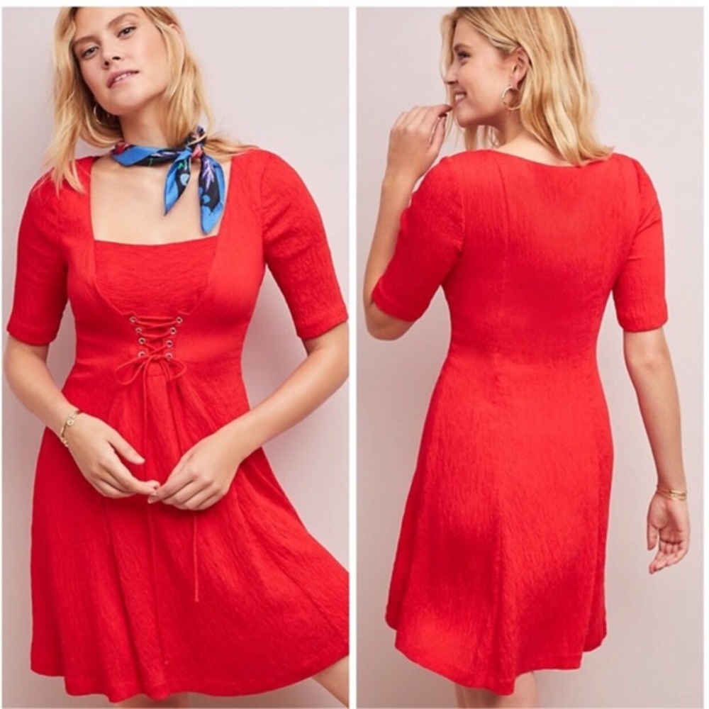 MAEVE RED CORSETED DRESS 4